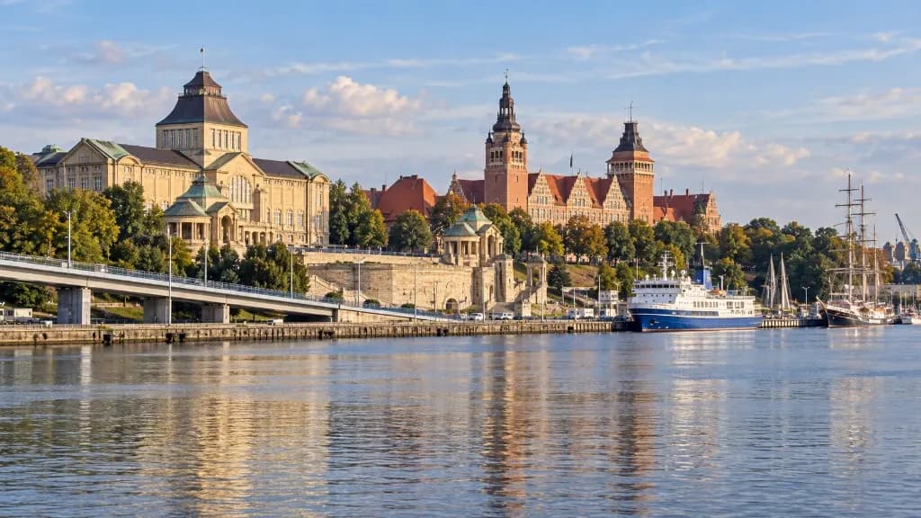 Panorama Szczecina nad Odrą